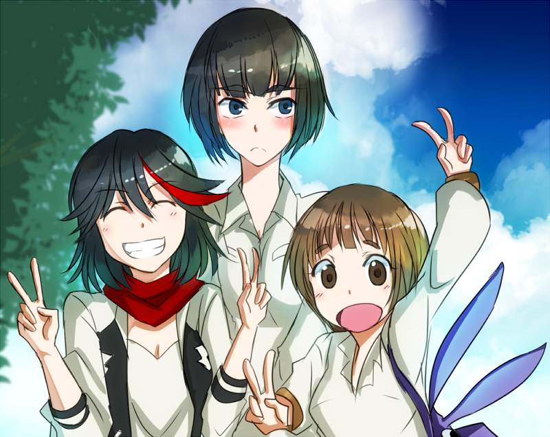 matoi ryuuko, kiryuuin satsuki, and mankanshoku mako (kill la kill) drawn by foro_(planet_cage)