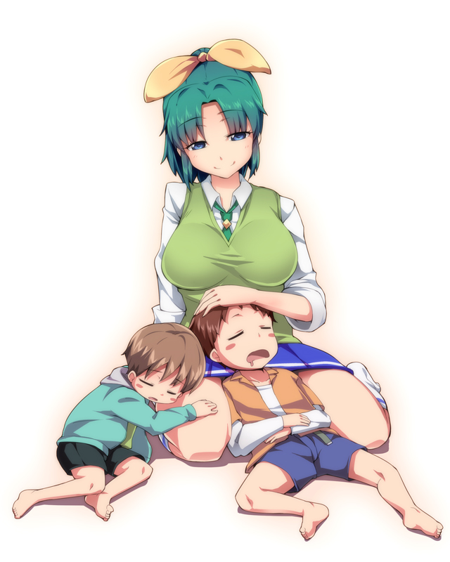 midorikawa nao, midorikawa yuuta, and midorikawa kouta (precure and 1 more) drawn by bon_(moegomi)