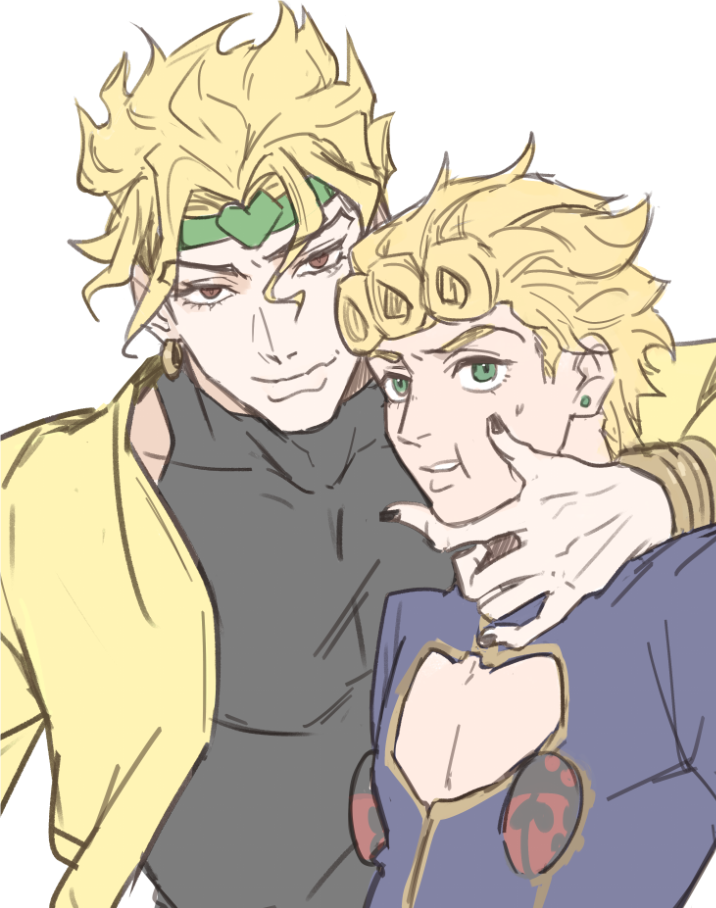 dio brando and giorno giovanna (jojo no kimyou na bouken and 2 more) drawn by hineshika