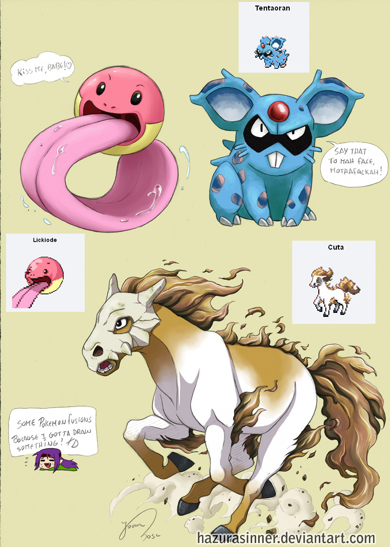 cubone, nidoran, electrode, tentacruel, ponyta, and 1 more (pokemon) drawn by hazurasinner