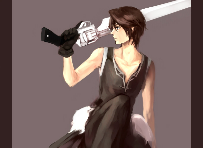 squall leonhart (final fantasy and 3 more) drawn by habbitrot