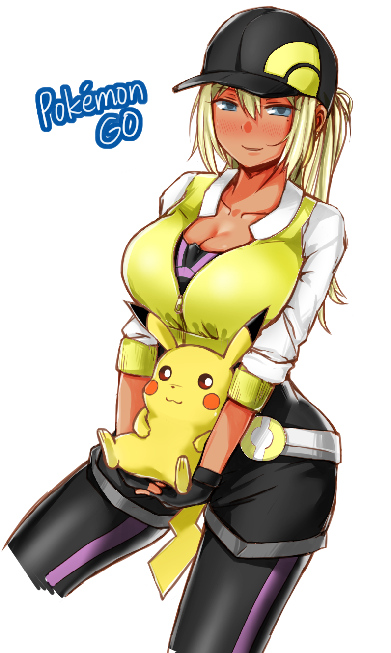 pikachu and female protagonist (pokemon and 1 more) drawn by nanae