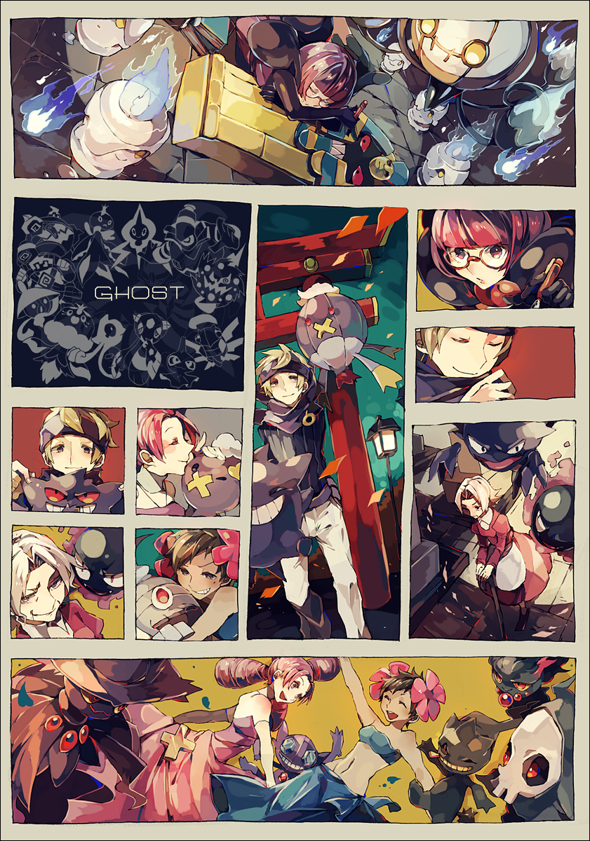 rotom, gengar, litwick, chandelure, gastly, and 25 more (pokemon and 5 more) drawn by yuuichi_(bobobo)