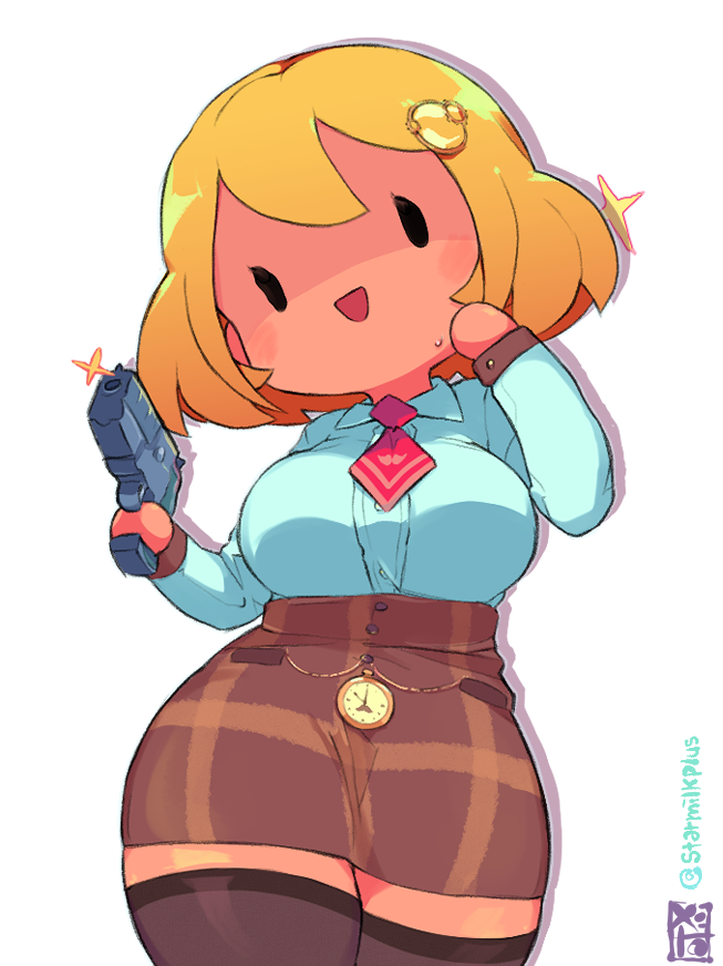 watson amelia and smol ame (hololive and 1 more) drawn by starmilk