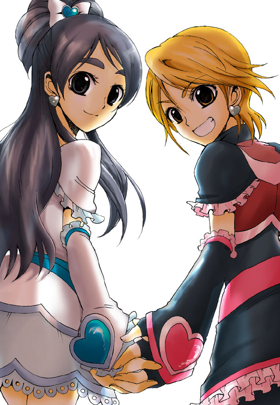 misumi nagisa, yukishiro honoka, cure black, and cure white (precure and 1 more) drawn by nekoyanagi_matasaburou