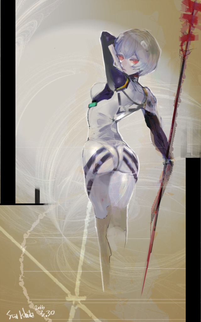 ayanami rei (neon genesis evangelion) drawn by ishida_sui