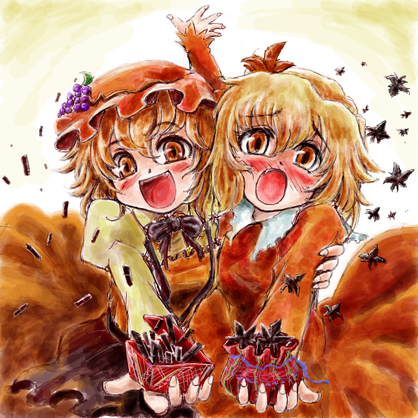 aki minoriko and aki shizuha (touhou) drawn by nanashii_(soregasisan)