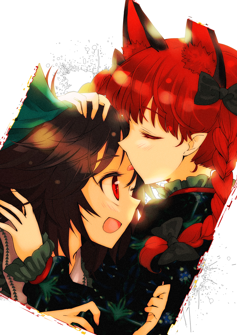 kaenbyou rin and reiuji utsuho (touhou) drawn by myama
