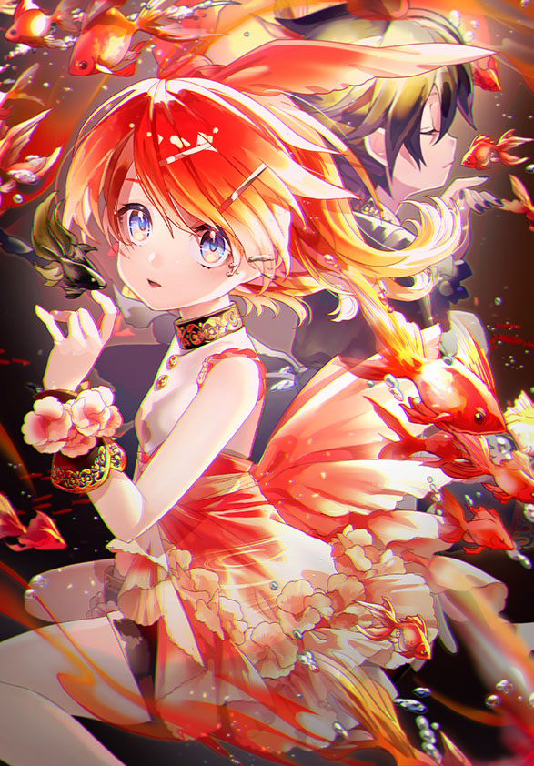 kagamine rin and kagamine len (vocaloid) drawn by sawashi_(ur-sawasi)