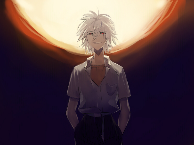 nagisa kaworu (neon genesis evangelion) drawn by tapiet