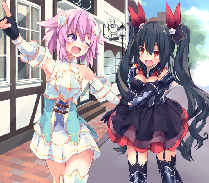 neptune and noire (neptune and 1 more) drawn by himajin_(starmine)