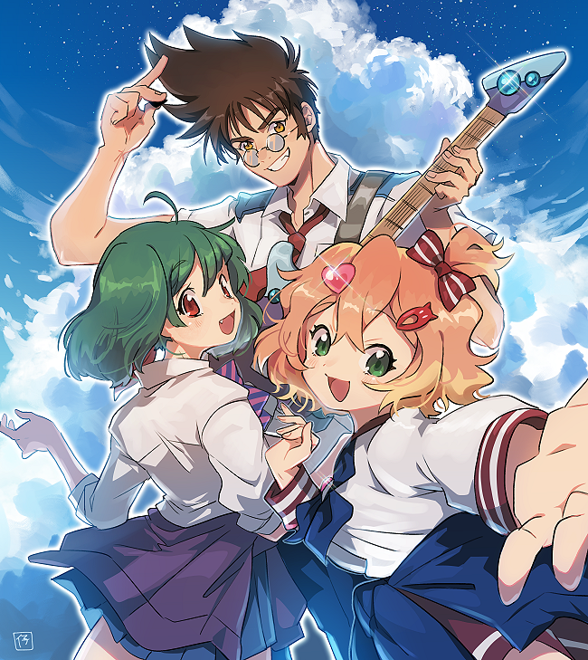 ranka lee, freyja wion, and nekki basara (macross and 3 more) drawn by kinako_(462)