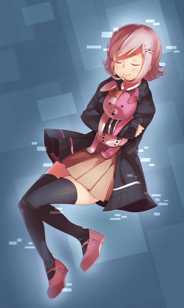 nanami chiaki and monomi (danganronpa and 1 more) drawn by sharlorc