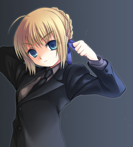 artoria pendragon and saber (fate and 1 more) drawn by umitsuki_kouna