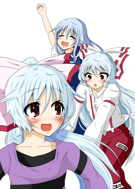 fujiwara no mokou and kamishirasawa keine (touhou) drawn by souji_(aiiro_no_hakoniwa)