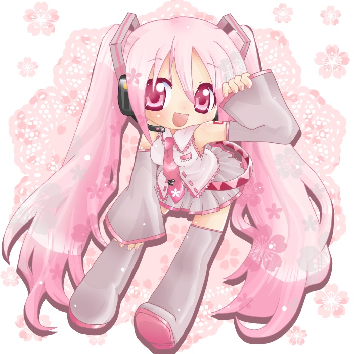 hatsune miku and sakura miku (vocaloid) drawn by aquiz