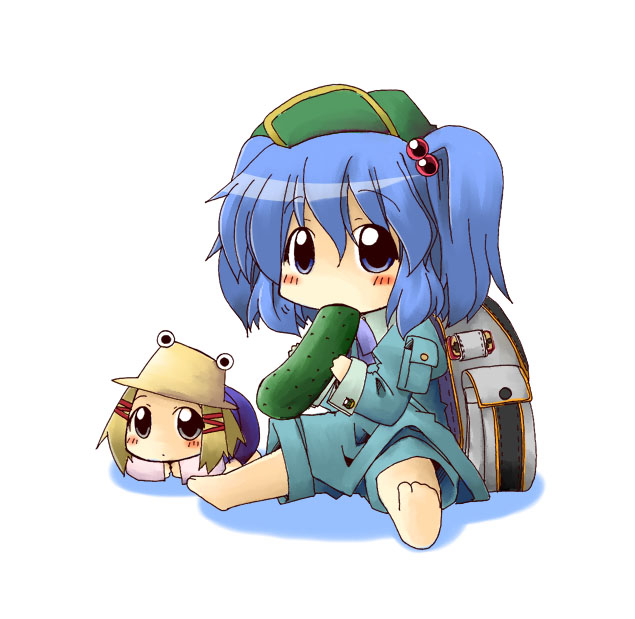 moriya suwako and kawashiro nitori (touhou) drawn by mogito