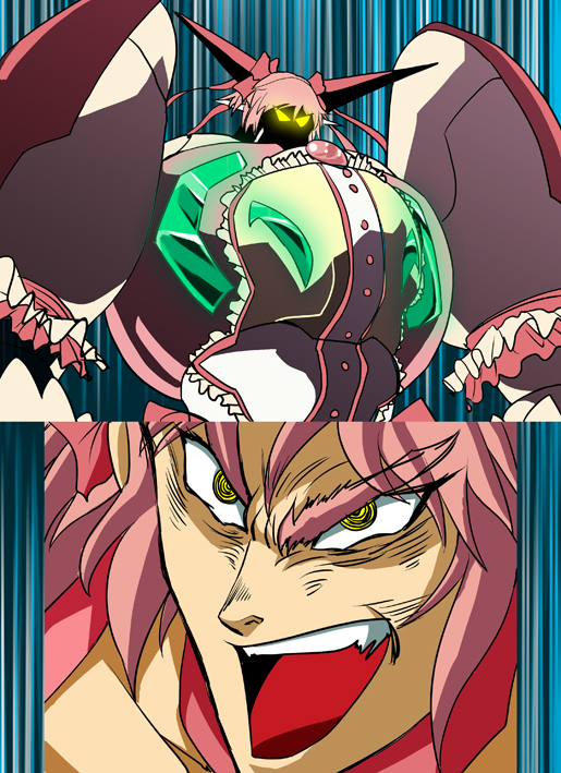 kaname madoka and shin getter-1 (mahou shoujo madoka magica and 2 more) drawn by monrymasa