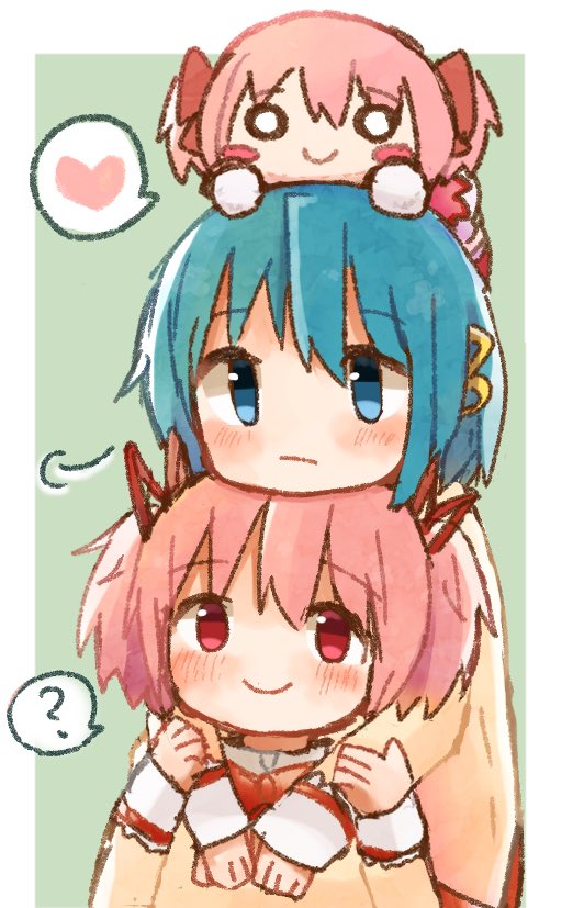 kaname madoka and miki sayaka (mahou shoujo madoka magica) drawn by okayutoma