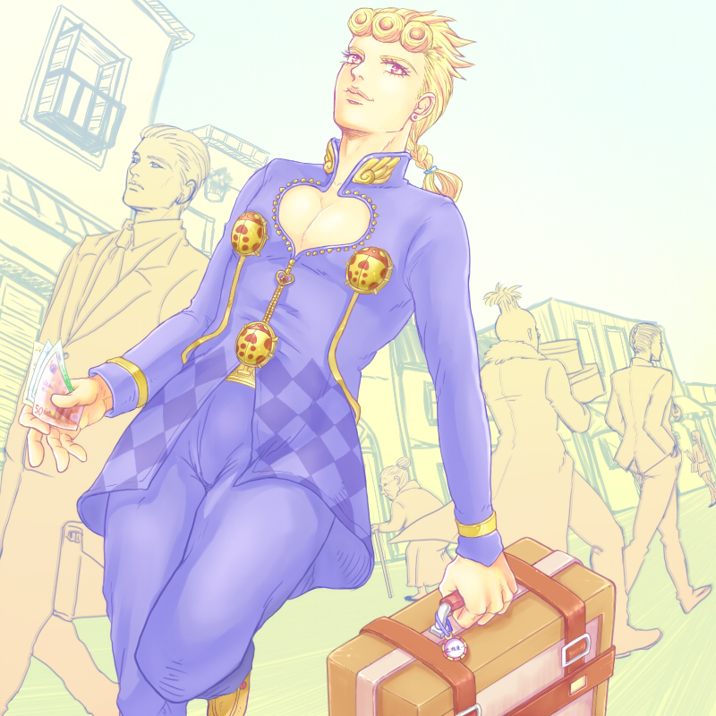 giorno giovanna, prosciutto, risotto nero, and pesci (jojo no kimyou na bouken and 1 more) drawn by shakata_(ozi3)