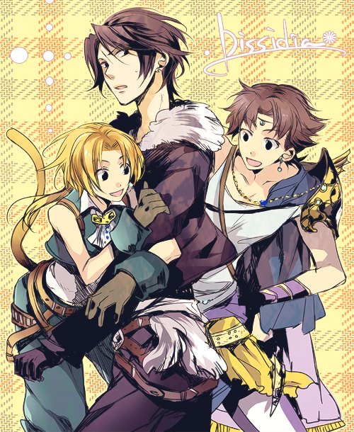 squall leonhart, zidane tribal, and bartz klauser (final fantasy and 4 more) drawn by futaba_hazuki