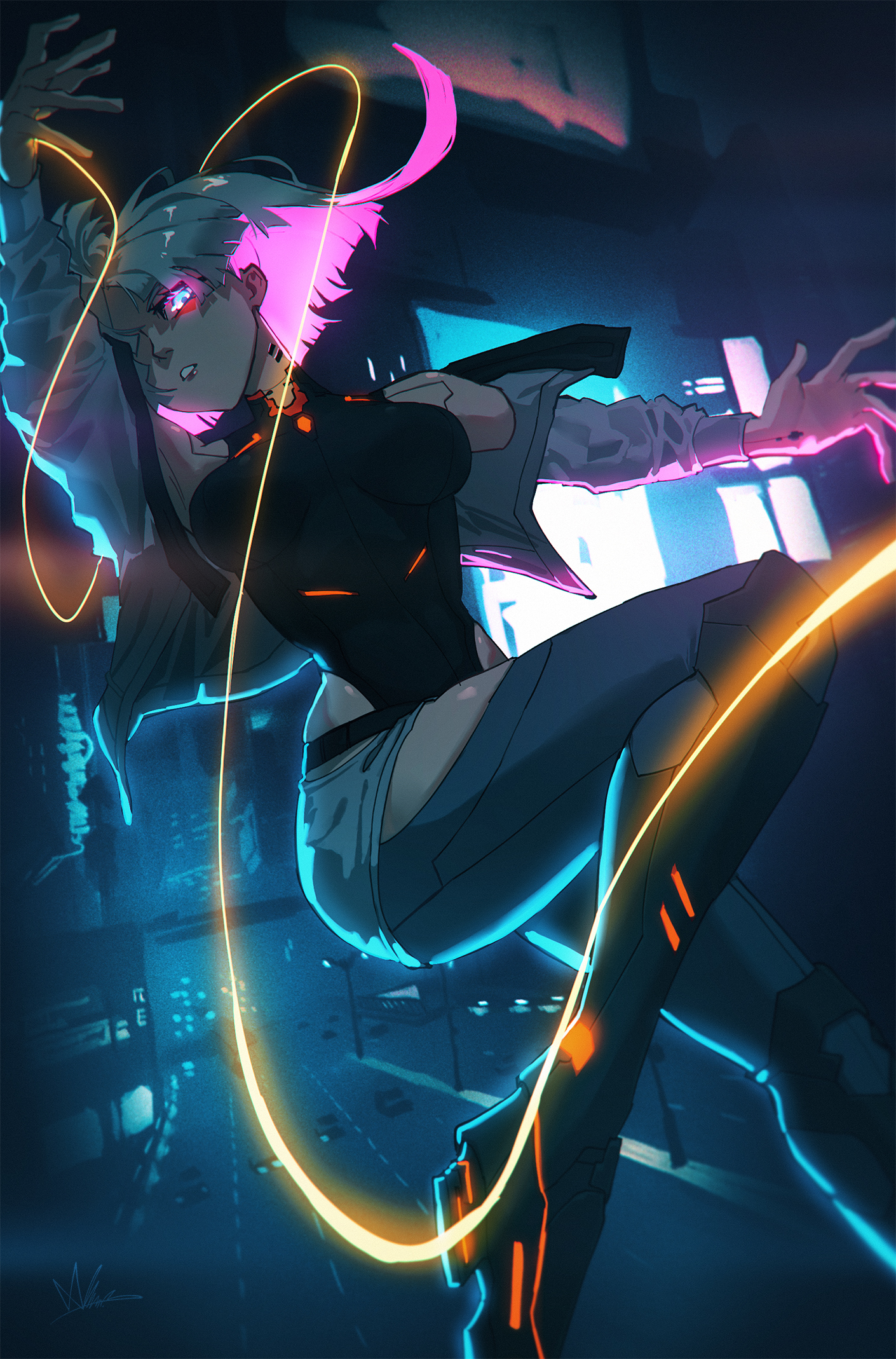 lucy (cyberpunk and 1 more) drawn by artofmiin