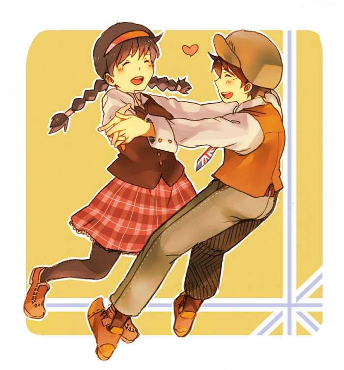 sheeta and pazu (tenkuu no shiro laputa) drawn by honoboooono