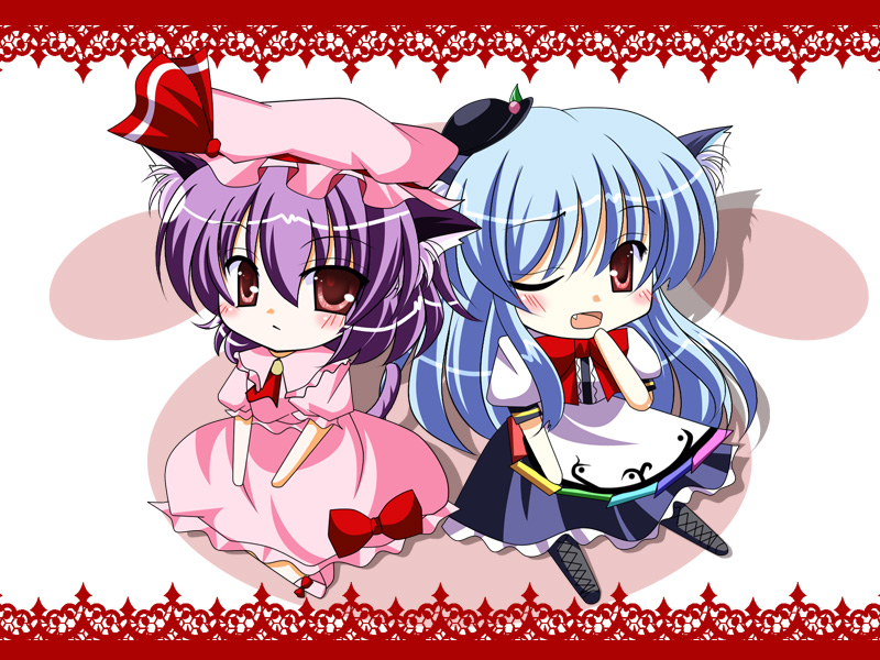 remilia scarlet and hinanawi tenshi (touhou) drawn by hiyori-o