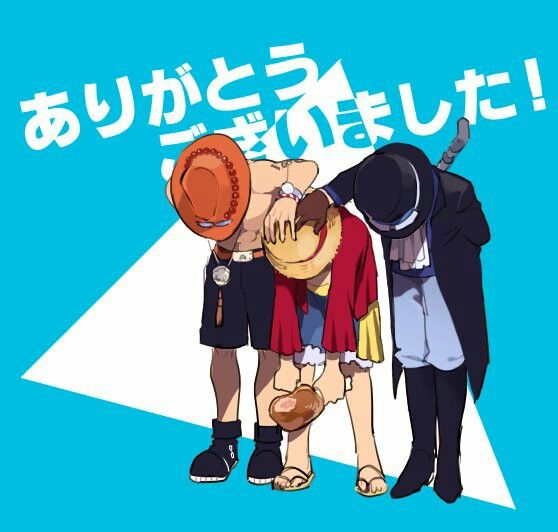 monkey d. luffy, portgas d. ace, and sabo (one piece) drawn by meiji_(pecosyr5)