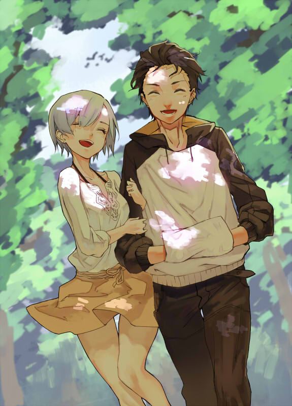 rem and natsuki subaru (re:zero kara hajimeru isekai seikatsu) drawn by kusa_(adrian1119)