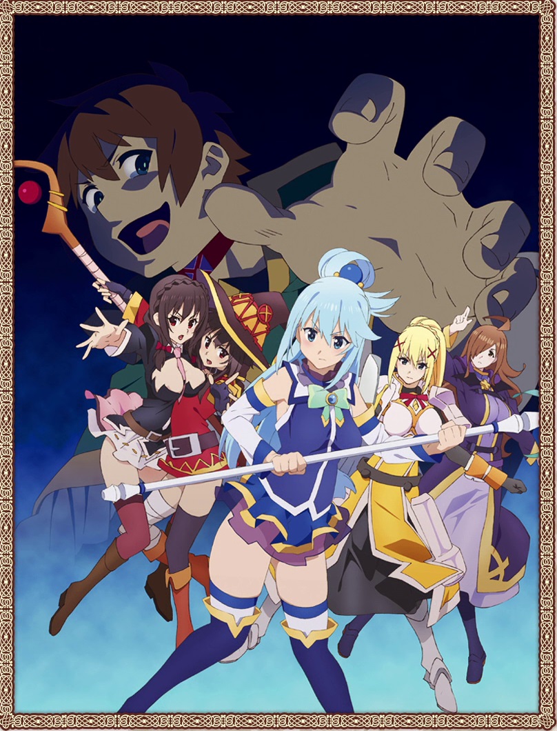 megumin, aqua, darkness, satou kazuma, yunyun, and 1 more (kono subarashii sekai ni shukufuku wo!)
