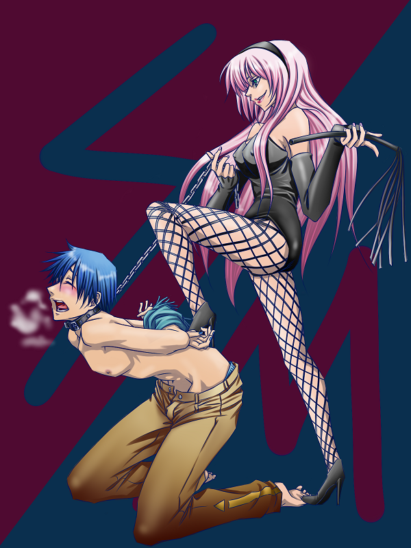 megurine luka and kaito (vocaloid) drawn by hikari_(zanxnen)