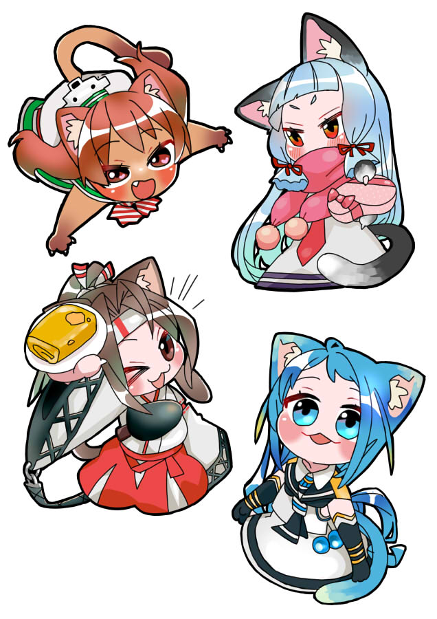 murakumo, samidare, zuihou, and libeccio (kantai collection) drawn by hime_kake