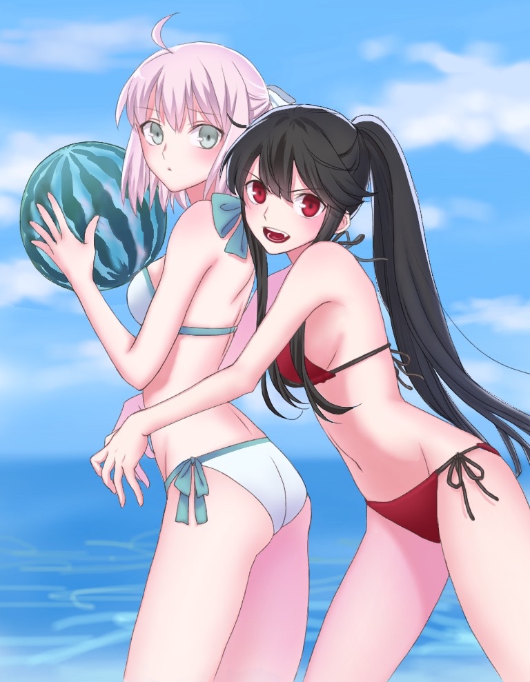okita souji and oda nobunaga (fate and 1 more) drawn by nipi27