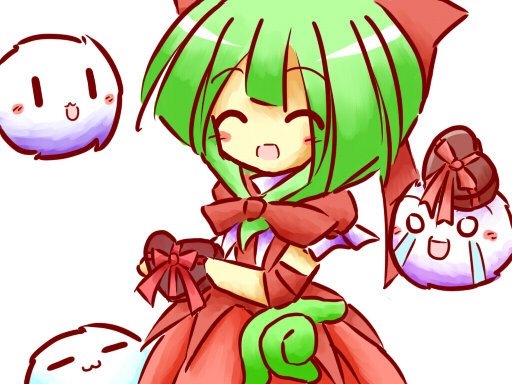 kagiyama hina and kedama (touhou) drawn by tilde_(ice_cube)
