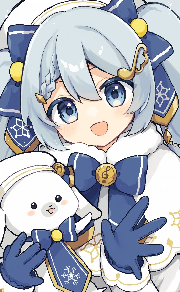 hatsune miku, yuki miku, and rabbit yukine (vocaloid) drawn by akikan_sabako