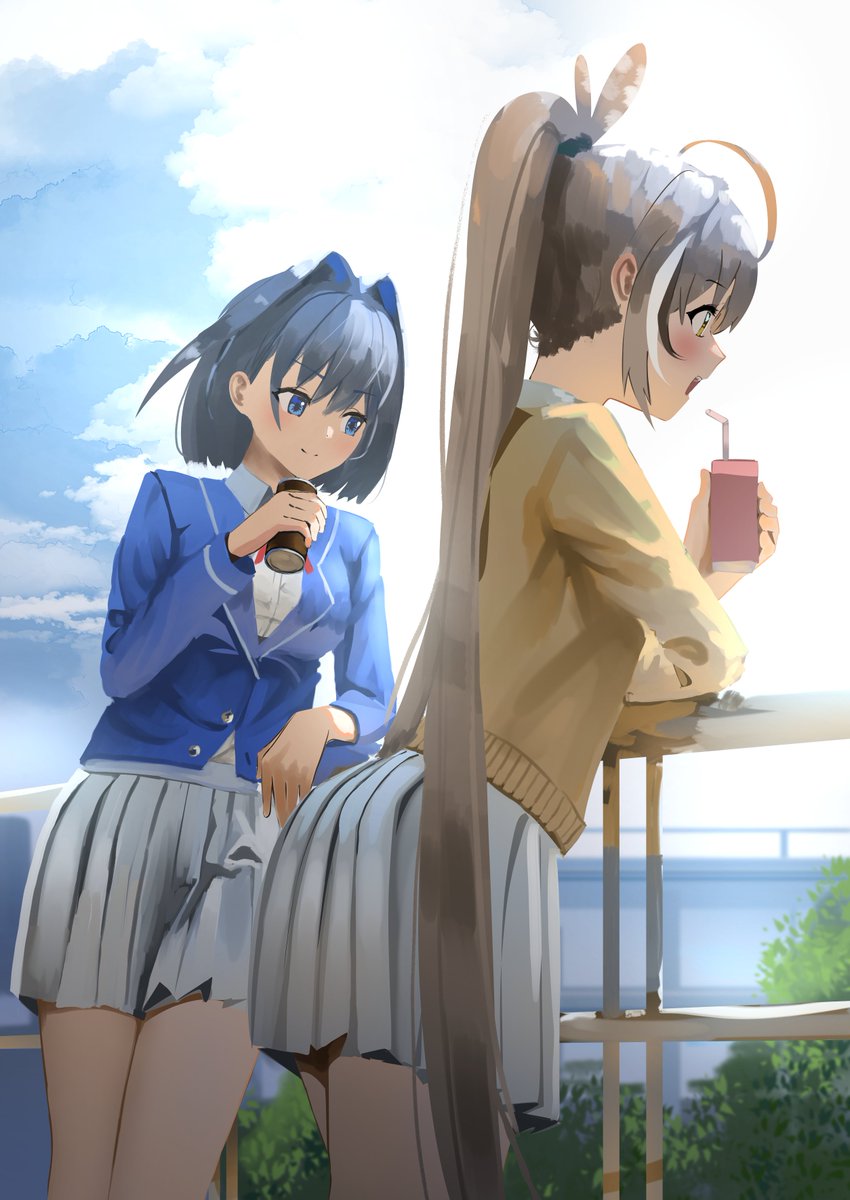 ouro kronii and nanashi mumei (hololive and 1 more) drawn by yamaharu_(xxzf7284)