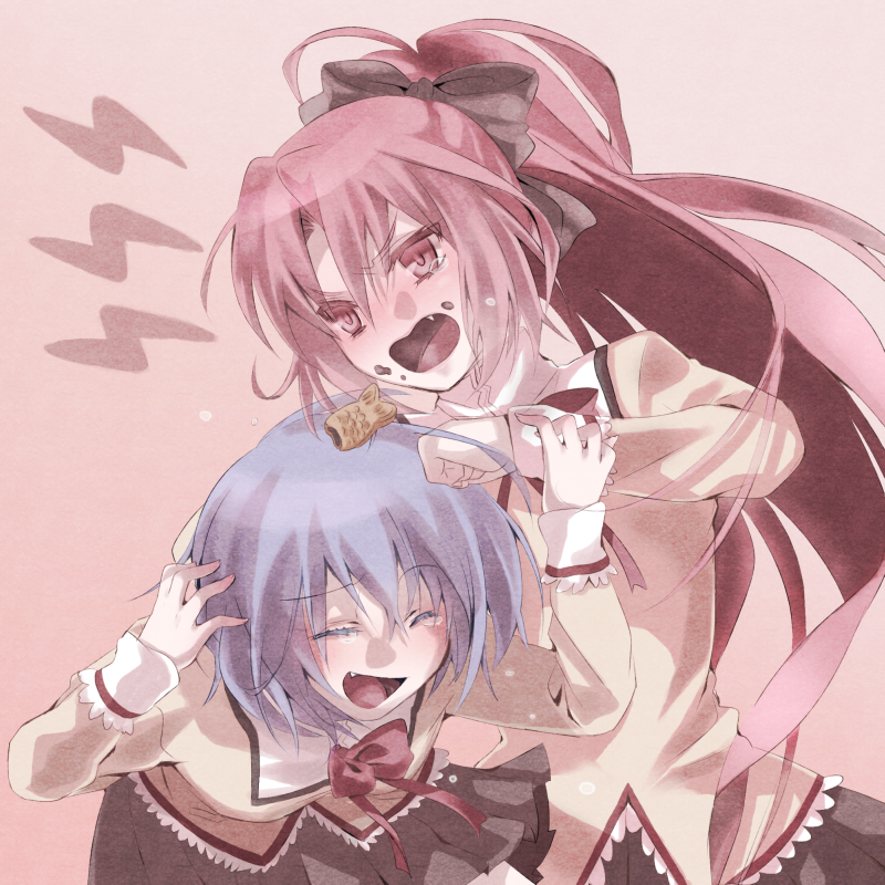 miki sayaka and sakura kyoko (mahou shoujo madoka magica) drawn by hiera_(izuma)