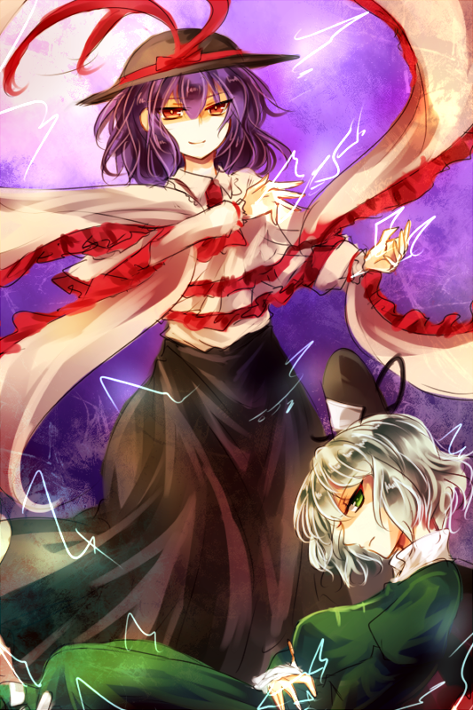 nagae iku and soga no tojiko (touhou) drawn by kutsuki_kai