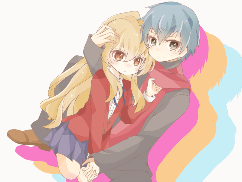 aisaka taiga and takasu ryuuji (toradora!) drawn by myua
