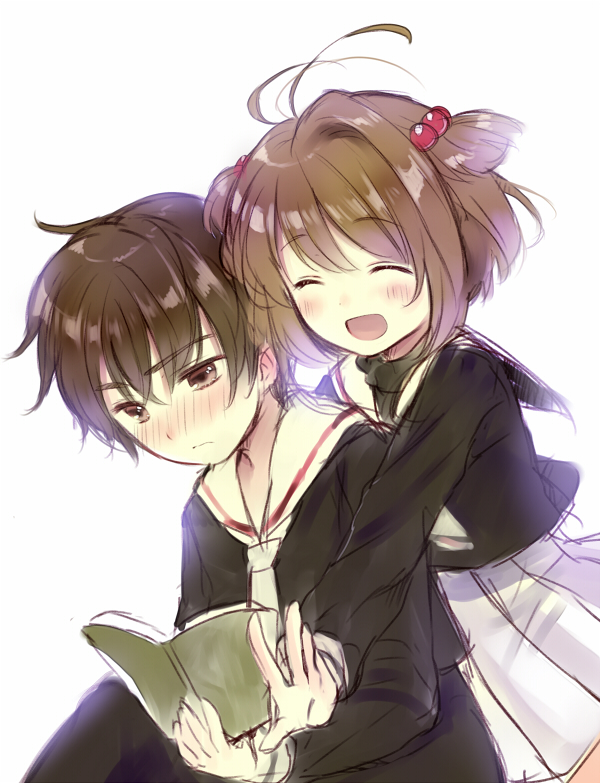 kinomoto sakura and li syaoran (cardcaptor sakura) drawn by hanekoto