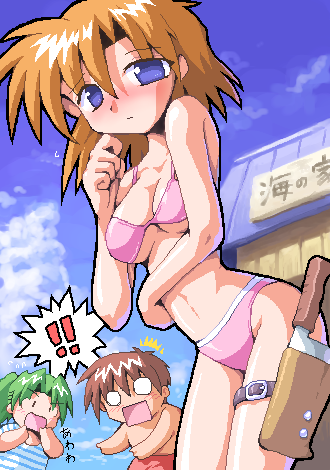 ryuuguu rena, sonozaki mion, and maebara keiichi (higurashi no naku koro ni) drawn by kurogarasu