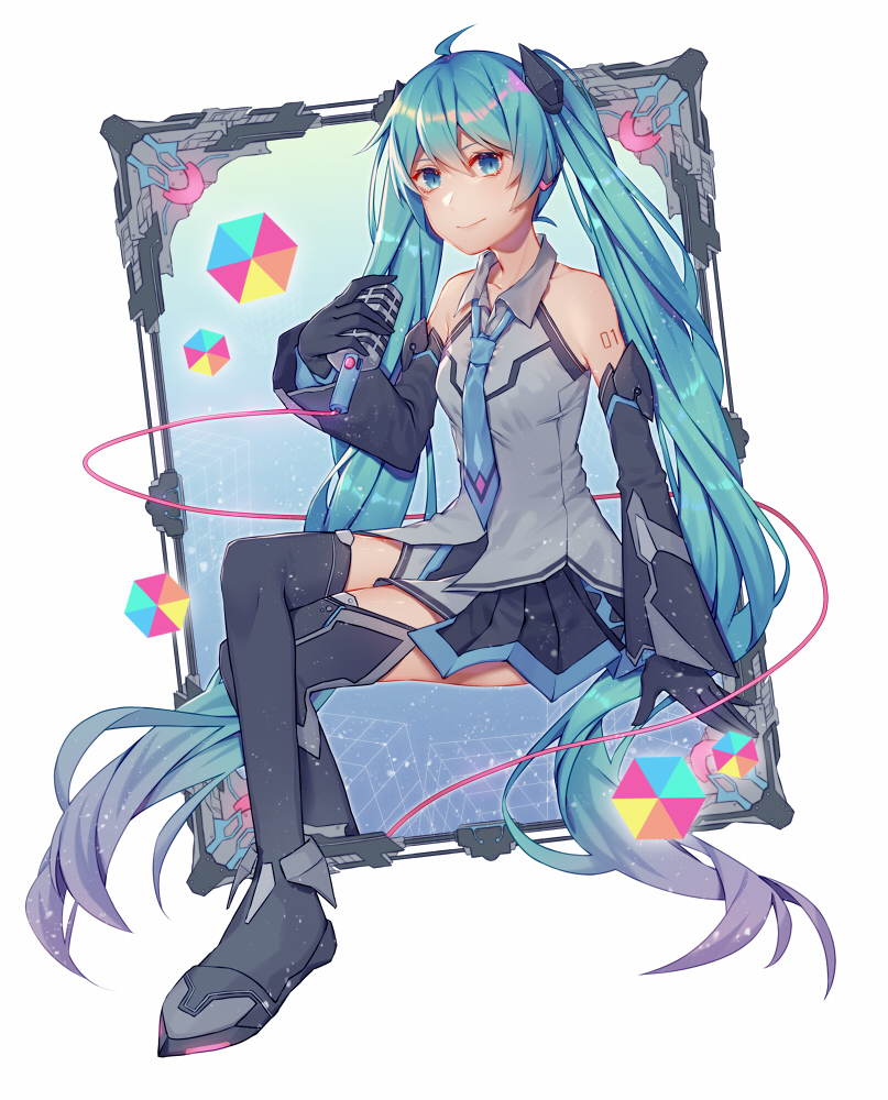 hatsune miku and magical mirai miku (vocaloid and 1 more) drawn by wenz