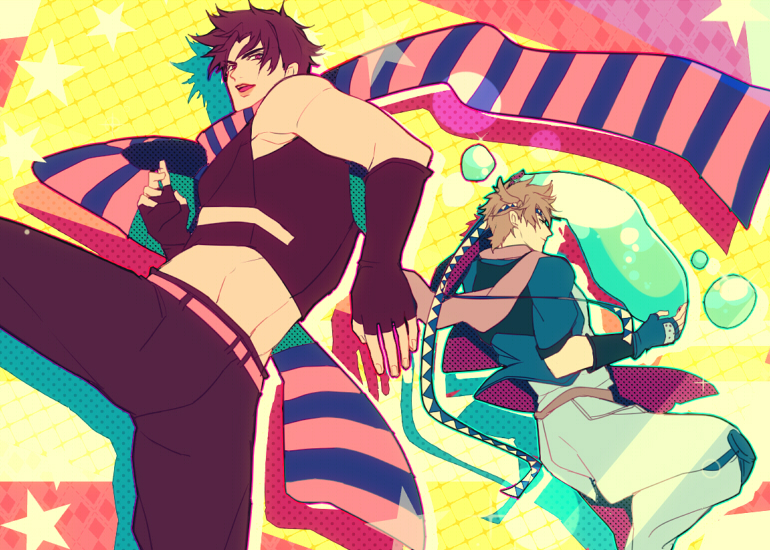 joseph joestar and caesar anthonio zeppeli (jojo no kimyou na bouken and 1 more) drawn by takashi_(huzakenna)