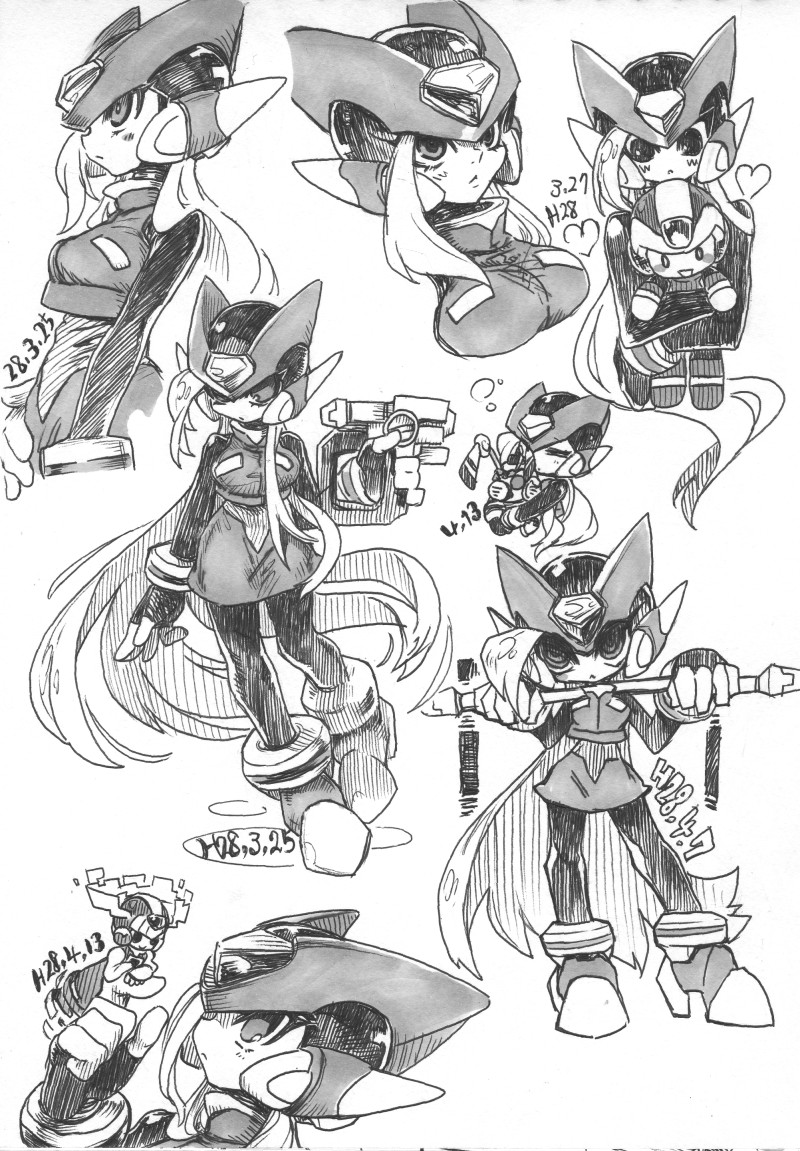 zero, x, zero(z), cyber elf x, and bliss zero (mega man and 2 more) drawn by yuriyuri_(ccc)