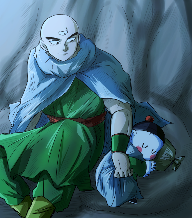 tenshinhan and chaozu (dragon ball) drawn by nn_(kingdamu22)