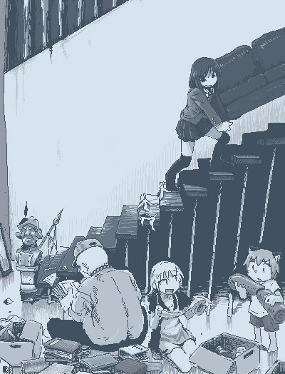 suicidal girl and michi (original) drawn by hamsterfragment