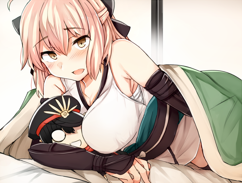okita souji, oda nobunaga, and mini nobu (fate and 1 more) drawn by sabujiroko
