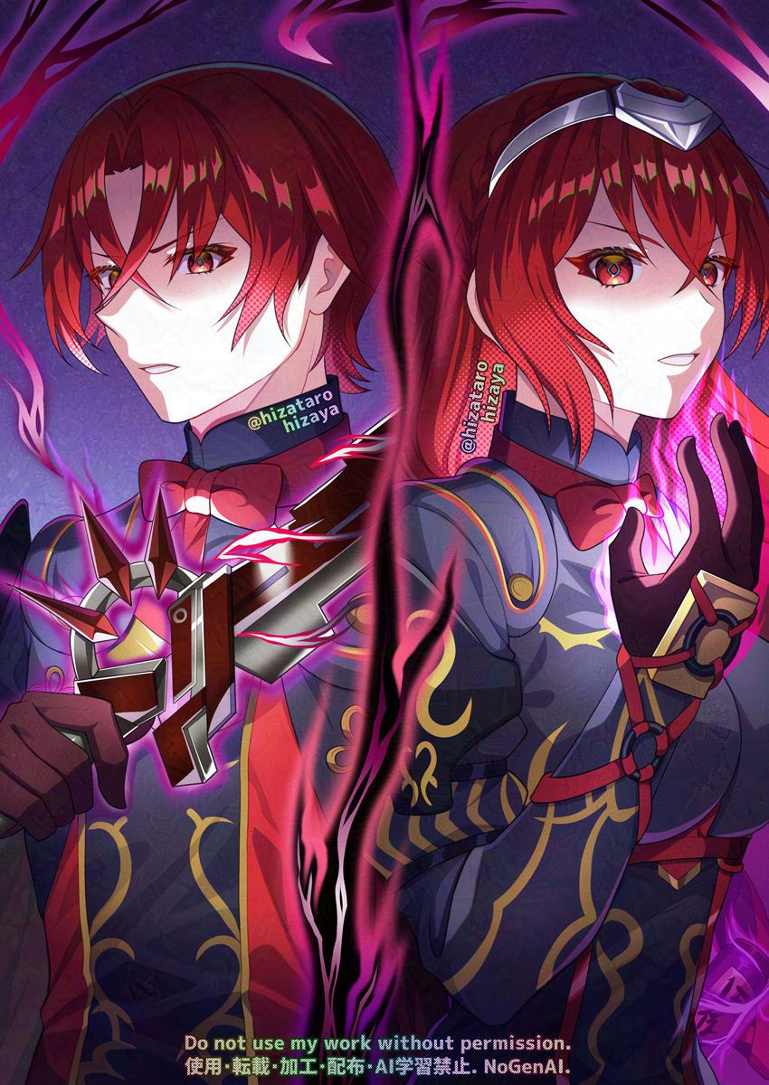 male alear and female alear (fire emblem and 2 more) drawn by hizatarohizaya