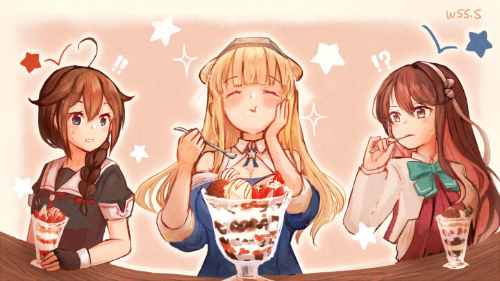 shigure, shigure kai ni, naganami, fletcher, naganami kai ni, and 1 more (kantai collection) drawn by wss_(nicoseiga19993411)